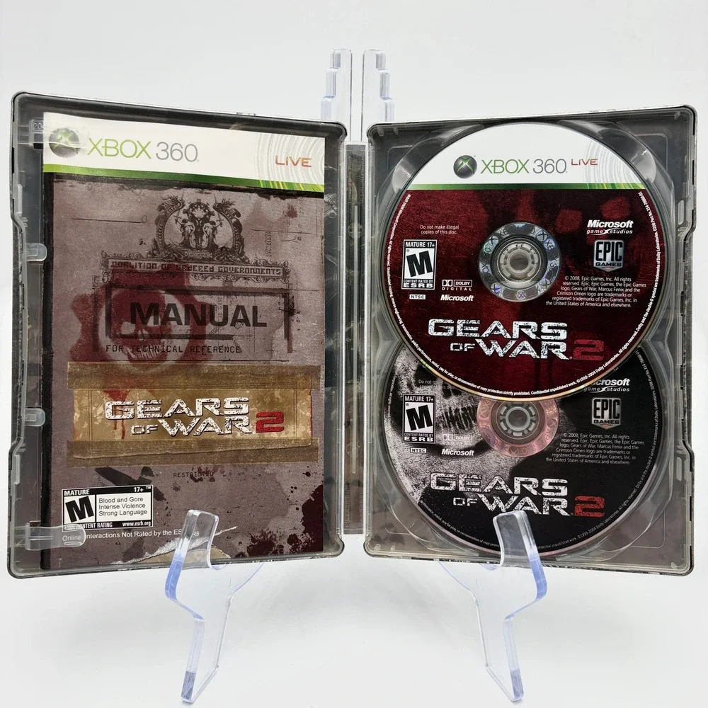 Gears of War 2 Xbox 360 Live Steelbook Limited Edition Art Book Manual NTSC